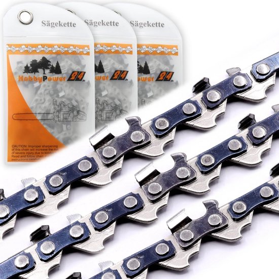 Drie Reserve Zaagkettingen voor Accu Takkenzaag 15cm 32 Vertanding 1.1mm Halve Beitels van Merkloos	