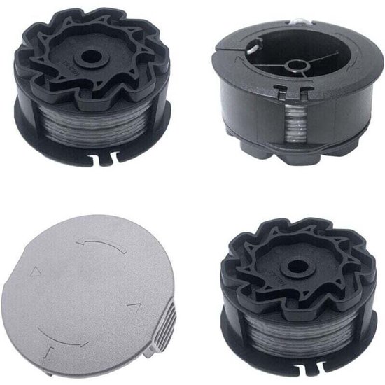 Drie vervangende spoelen geschikt voor Bosch Universal GrassCut 18V 26/18V 260/18/18 26/18 260 grasmaaiers, geschikt voor grasmaaier F016800570 en spoeldop 1600A01R5J (6 geschikt voorer, 1,6 mm).