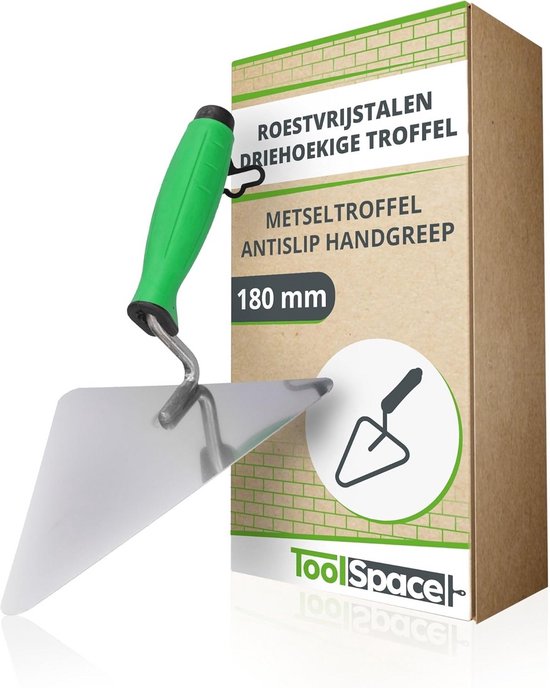 Driehoekige Metseltroffel van Roestvrijstaal met Ergonomische Handgreep 180mm van Merkloos	