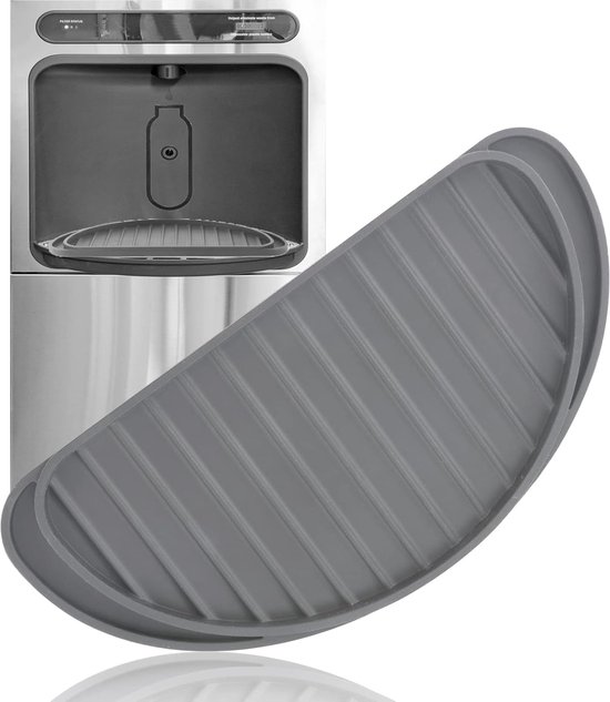 Drip Tray - Silicone Reusable - Water Collector - Non-slip Water Dispenser - Voor Koelkast (Grijs) van Merkloos	