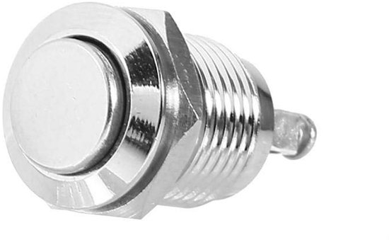 Drukknopschakelaar DC 36 V 2 A 12 mm waterdicht metaal instant button - start-button - schakelaar - knoppen en indicatoren van Merkloos	