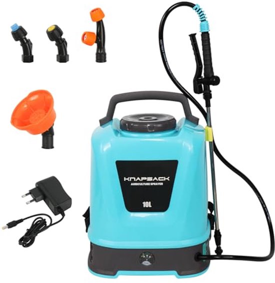 Druksproeier 10 liter met 4 nevelsproeiers en telescopische sproeilans voor tuin en gazon