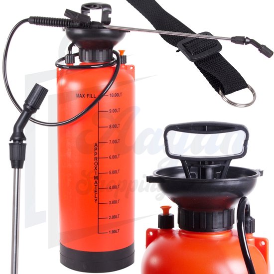 Druksproeier 10L Tuinsproeier met Lange Lans 55 cm – Handdruk Sprayer met Draagriem – Voor Tuin & Gewassen – drukspuit – handdruk sproeier – plantenspuit groot – sproeier met lans – 56623 van Merkloos	