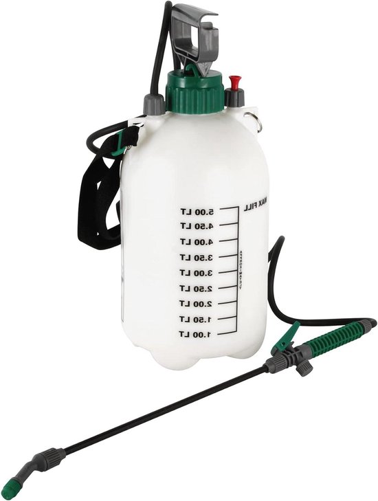 Druksproeier - Tuinsproeier Sproeiflacon - Planten Besproeien - Continue Druk - 5 Liter - Wit