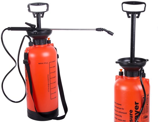 Drukspuit 8 Liter – Tuinsproeier met lange Lans en draagriem – Handdruk sprayer voor tuin & planten van Merkloos	