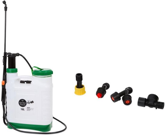 Drukspuit Tuinsproeier 16 Liter - Comfortabel Draagbaar, 4 Verstelbare Sproeikoppen- tuin sproeier- druk spuit Ideaal voor Tuin, Kas en Boomgaard - Krachtige Drukpomp voor Efficiënt Besproeien van Grote Oppervlakken- plantenspuit- planten spuit