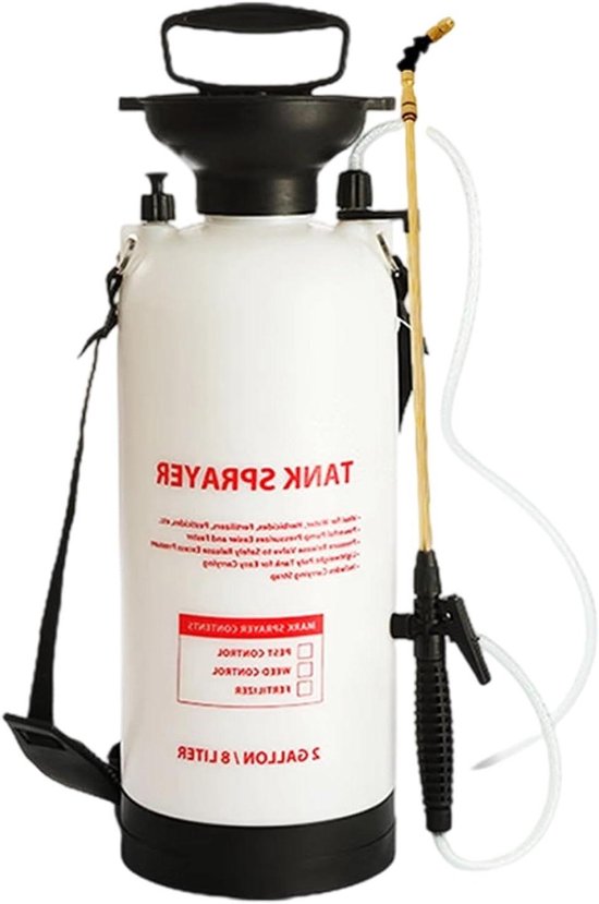 Drukspuit Tuinspuit - Handpomp Spuit - Planten Verzorgen - Dubbele Lange Lans - 8L Capaciteit - Groen