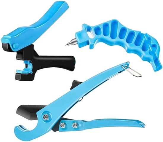 Druppelirrigatie Gereedschap - Bevloeiingstool Set - Efficiënt Water Geven - 2-in-1 Punch Inbrenger - 3 stuks - Blauw