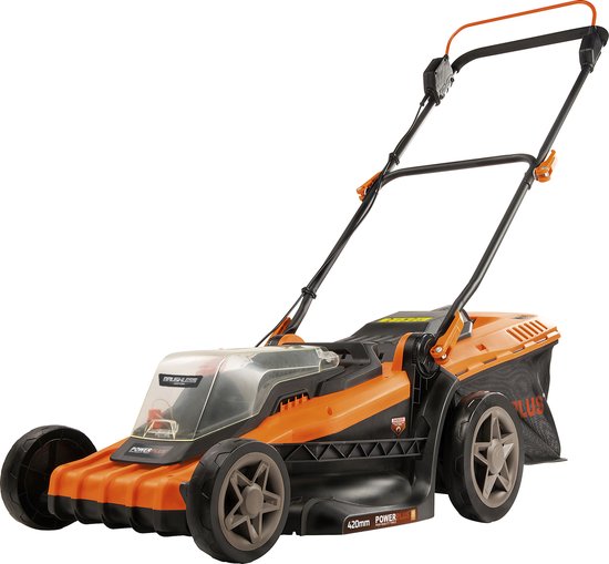 Dual Power Accu-grasmaaier POWDPG75610 - 40 V, 420 mm Ø grasmaaier, zonder accu en lader, met grasopvangbak en achteruitworp van Powerplus