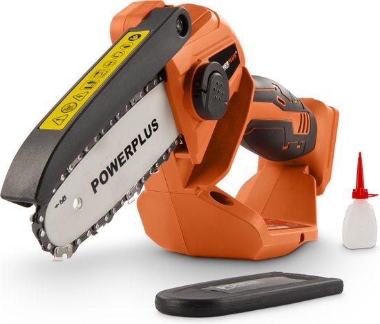 Dual Power Accu-kettingzaag POWDPG7572 - Snoeizaag op batterij van 20 V, zonder accu en lader, zaagblad van 10 cm met 14 tanden, tuingereedschap van Powerplus