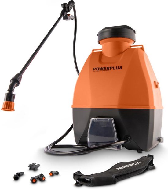 Dual Power Drukspuit op accu POWDPG80460 - 20 V Druksproeier met 6 bar druk en 90 l/hour debiet, 16 L capaciteit, zonder accu en lader, 4 spuitmonden inbegrepen, tuingereedschap van Merkloos	