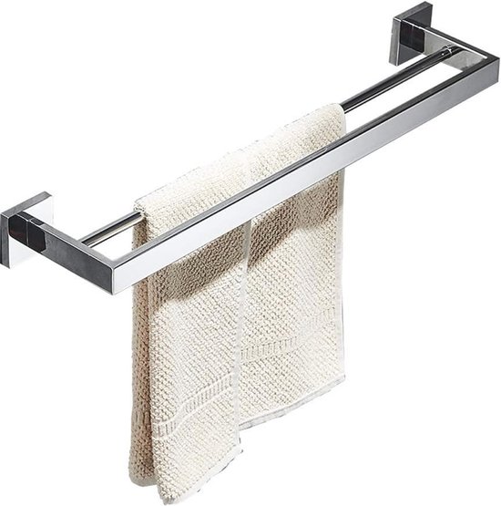 Dubbele Badkamer Handdoekhouder - Wandmontage - Gepolijst Chroom - 60 cm - Roestvrij Staal van Emco