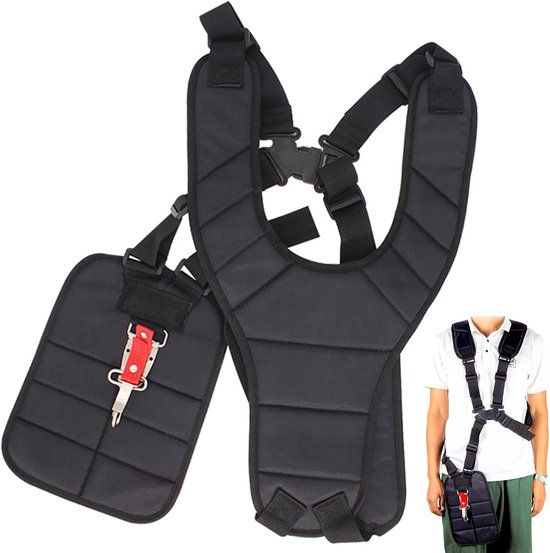 Dubbele bosmaaierriem, verstelbaar harnas, bosmaaierharnas, Geschikt voor bosmaaier, grasmaaier, universeel tuingereedschap accessoire van Garde&Co