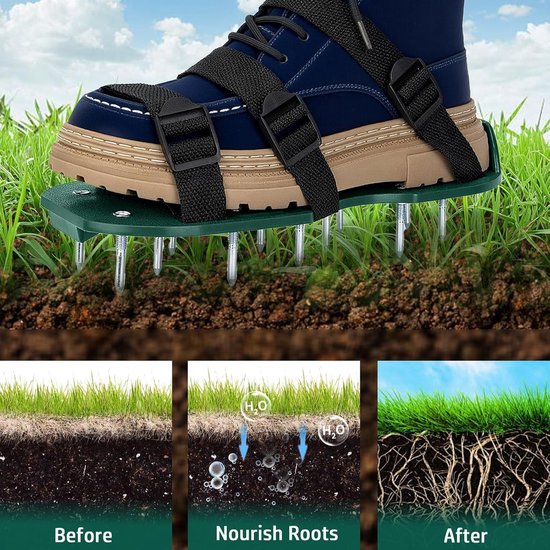 Dubbele Strap Luchtiger Sandalen voor Effectieve Beluchting van Gazons en Tuinen, Universele Maat, Voorzien van Stevige Punten en Geschikt voor Terras en Gras