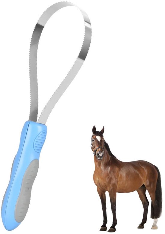 Dubbelzijdige mes kam voor paardenhaar met afneembare greep roestvrijstalen verzorgingsgereedschap voor kort/langharige huisdieren