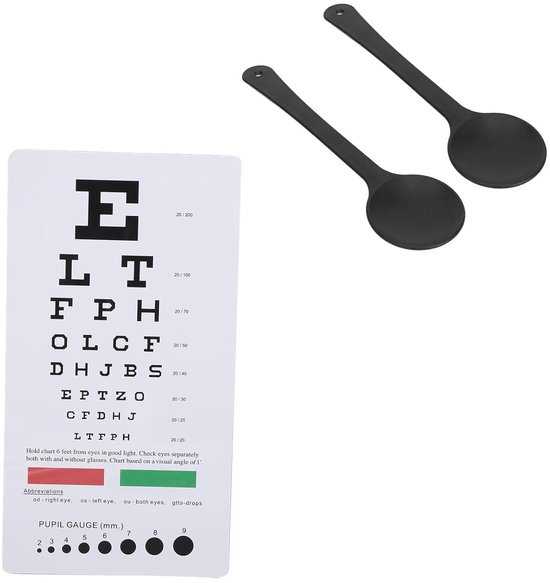 Dubbelzijdige Oogkaart - Kleurzichttest - 2 Stuks Oogoccluder Inbegrepen - Optometrisch Onderzoek op Afstand van 6 Inch - Ideaal voor Optometristen en Oogartsen Studenten van EYESEASY