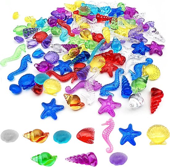 Duikjuweel zwembadspeelgoed - 120 thema - marine - mooie glazen snuggets - kleurrijk - duikspeelgoed voor kinderen - zomer - zwemmen - duiken - edelstenen voor kinderen - schattenzoeken - edelstenen - zwembad - speelgoed voor buiten - wateractiviteit van Merkloos	