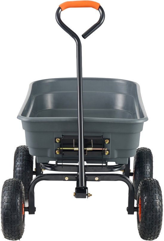 Dump Truck - Poly Tuinkar met Stalen Frame, 600 Lb Capaciteit, 2-In-1 Ombouwbeugel, Multifunctionele Kruiwagen met 10” Banden van Gorilla Carts