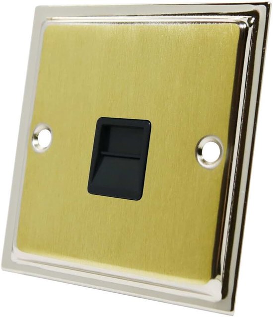 Duo satijn messing gepolijst chroom telefoon master socket zwart invoegen - BT telefoon Primary sokkel