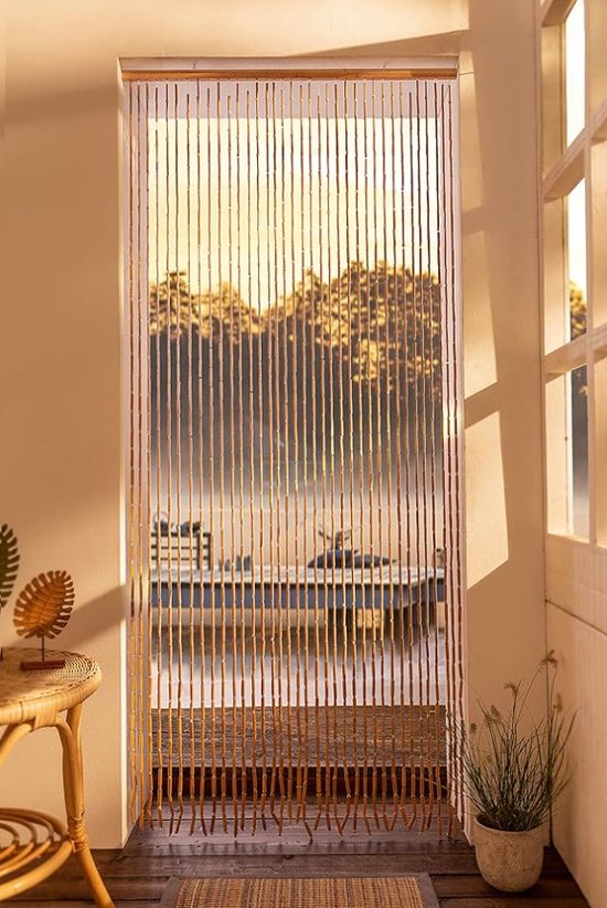 Dutchers.® Deurgordijn - Deurhor - Hout Sumatra - Natuur - Deurgordijn Bamboe - Vliegengordijn - Insectengordijn - Bruin - 90x200 Cm van Dutchers®