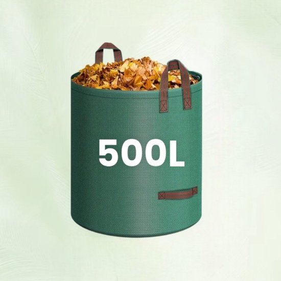 Dutchers® Duurzame Tuinafvalzak 500L - Extra groot - Tuinzak opvouwbaar - Bigbag - Puinzak - Groene Afval - Bladzak - Waterdicht