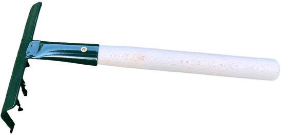 Dutchlander tuinharkje - handhark 6 tanden - metaal dennengroen - essenhouten handvat - 250 mm van Dutchlander