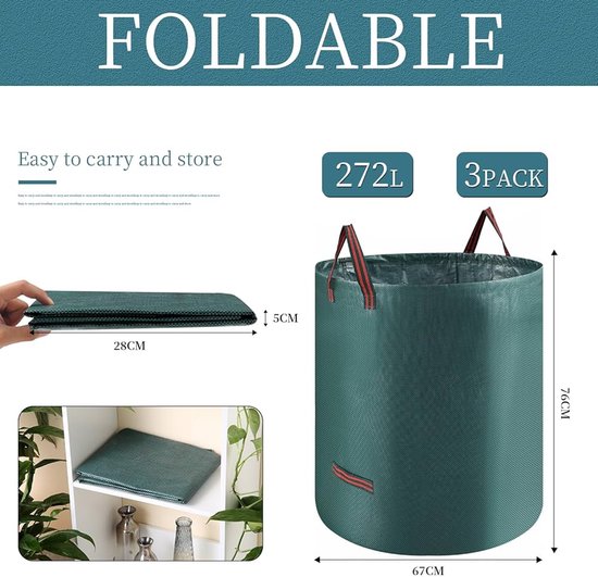 Duurzame Bladerenzakken - Hoge Capaciteit - 1 stuk - Polypropyleen - 67 cm x 76 cm van Ubbink