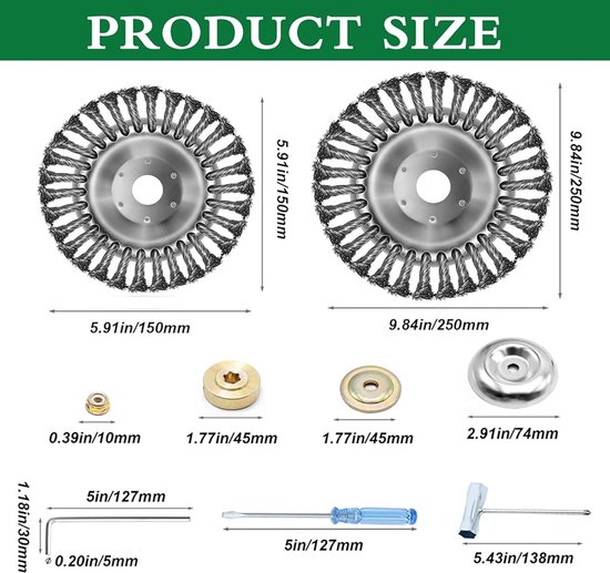 Duurzame onkruidborstel - hoogwaardig staaldraad - 1 stuk van EazyFix