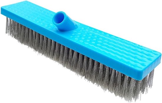 Duurzame Tuinborstel voor het Verwijderen van Mos, Met Uittrekbare Steel voor Efficiënte Schoonmaak van Tuin, Terras en Zwembad (30cm Borstel)