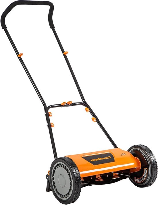 Duwgrasmaaier - Handgrasmaaier Reelmaaier - Gazon Onderhouden - Scharensnit Gras - 41 cm - Zwart
