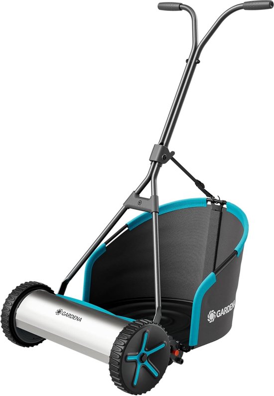 Duwmaaier Cilinder Grasmaaier - Hand Grasmaaier - Engels Gazon Maaien - Wrijvingsloze Snijtechnologie - 40 cm Snijbreedte - Grijs van Merkloos	