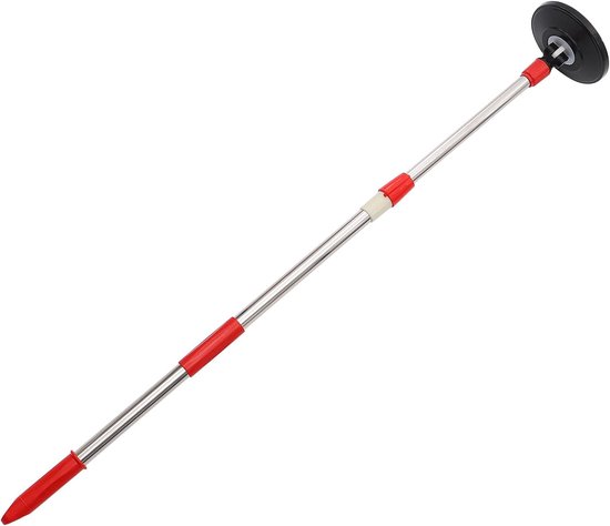 Dweilstok Vervanging - Steel voor Dweil - Grondig Schoonmaken - 360 Graden Draaibaar - 91 x 1 cm - Rood