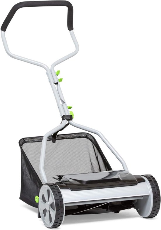 DYNA® Grasmaaier Handmatig – Handmaaier Met 20 liter Opvankzak – Grasmaaiers – Grijs - 53cm x 43cm x 26cm van Merkloos	