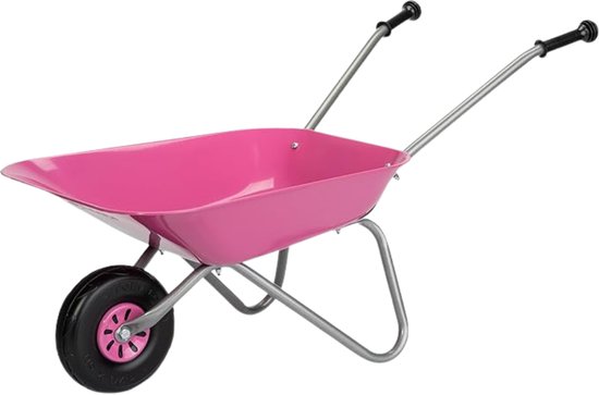 DYNA® Kruiwagen Kind - Kruiwagen Speelgoed - Tuingereedschap Kind - Roze - 50cm x 13cm x 38cm