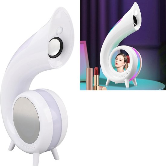 Dynamisch Slim Nachtlampje - Slimme Desktopluidsprekerlamp - Muziek - Make-upspiegel - Sfeer voor Thuis en op Kantoor - Wekker Wake-up Light