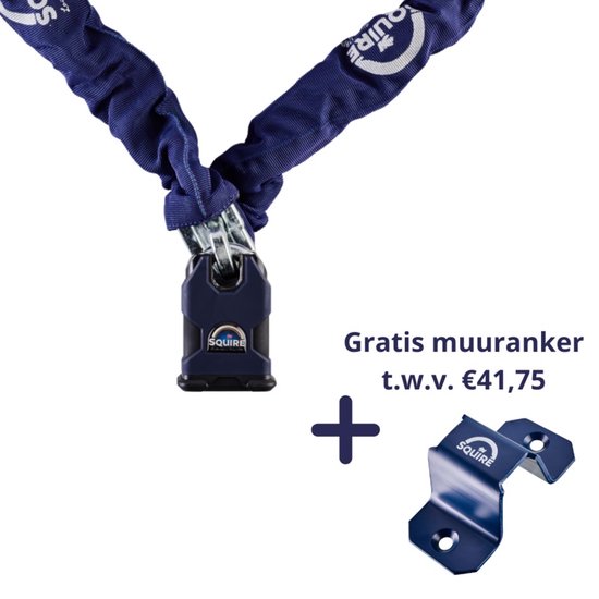 E-Bike fietsslot Squire SS50CS/G4 met 1200mm ketting incl. gratis muuranker van Squire
