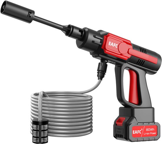 EAFC Draadloze Hogedrukreiniger - Incl. Makita 21V Accu - 100 Bar - Auto Was Set - Terrasreiniger - Hogedrukspuit - Zwart van Merkloos	