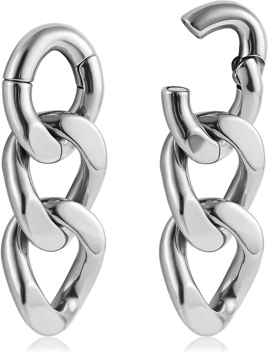 Ear Weight Extender Plug Tunnel Meters Roestvrij Staal Ketting Schakelaar Verlengstuk Piercing 6mm
