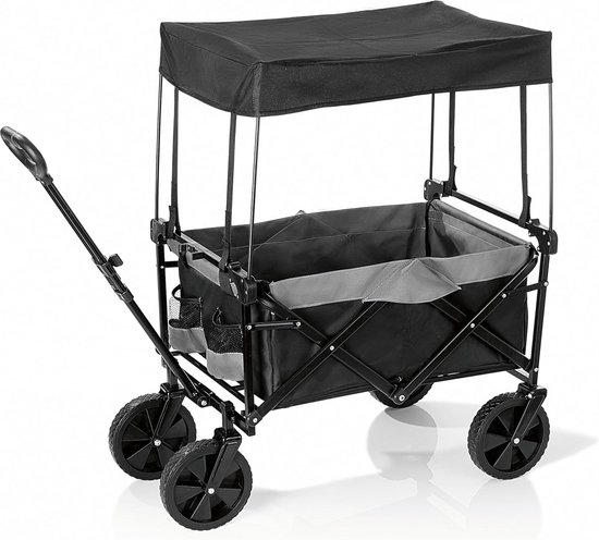 EASYmaxx bolderwagen met dak - opvouwbaar - antraciet/zwart van Easymaxx