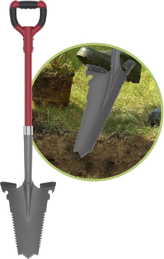 EASYmaxx spade & wortelzaag - 114 cm - grijs/rood van Merkloos	