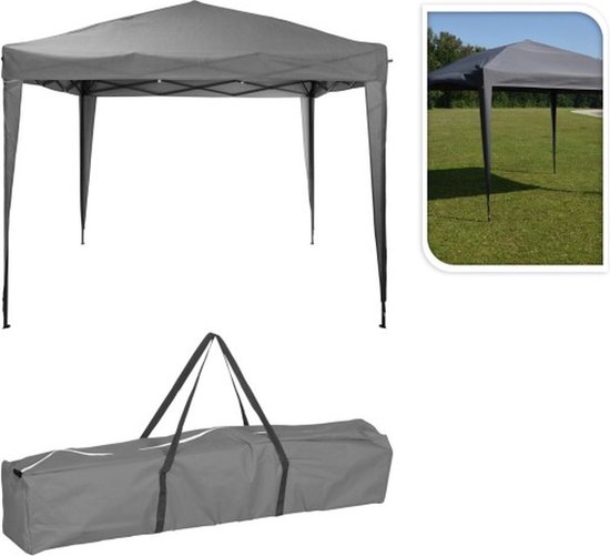 EasyUp Partytent - 3 x 3 meter - Grijs van Merkloos	