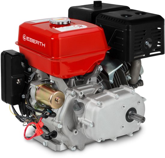 EBERTH 15 pk 11,03 kW benzinemotor, stationaire motor, kartmotor, aandrijfmotor met oliebadkoppeling, as met een diameter van 22 mm, elektrische start, 17 Ah 12 V-accu, olieniveaubeveiliging, 4-takt, 1 cilinder, cilinderinhoud 420 cc, luchtgekoeld van Merkloos	