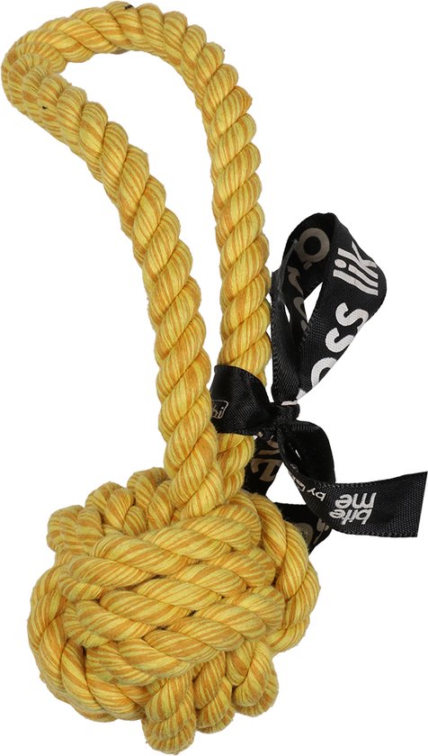 Ebi - Speelgoed Voor Dieren - Hond - 'are You Knots' Bal Met Lus 28cm Geel - 1st van EBI
