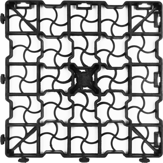 Eco-rooster voor in de tuin - voor parkeerplaatsen/looproutes - 41,5x41,5x2,5 cm / 6 stuks | Grindroosters Grastegel | Grindmatten zwart, kunststof en zwaar te belasten. van Ecolatinks