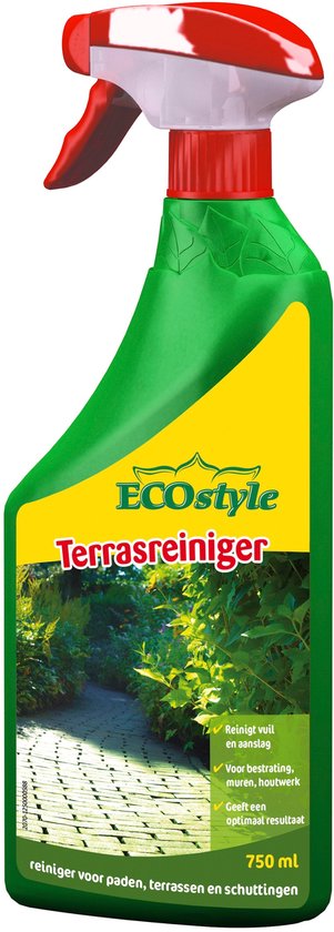 ECOstyle Terrasreiniger Spray - voor Steen Glas en Houten Oppervlakken - Gemaakt van plantaardige vetzuren - 750 ML van Merkloos	
