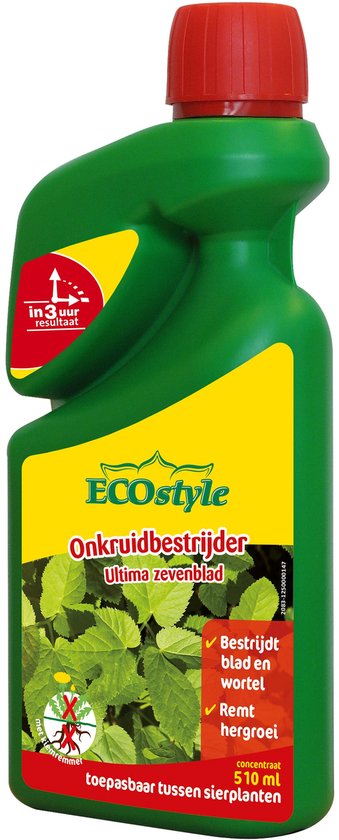 ECOstyle Ultima Zevenblad Concentraat Onkruidverdelger - Voor Lastig te Bestrijden Onkruid - Bestrijdt Blad & Wortel - Voorkomt Hergroei - Werkt Binnen 3 uur - 510 ML van Merkloos	
