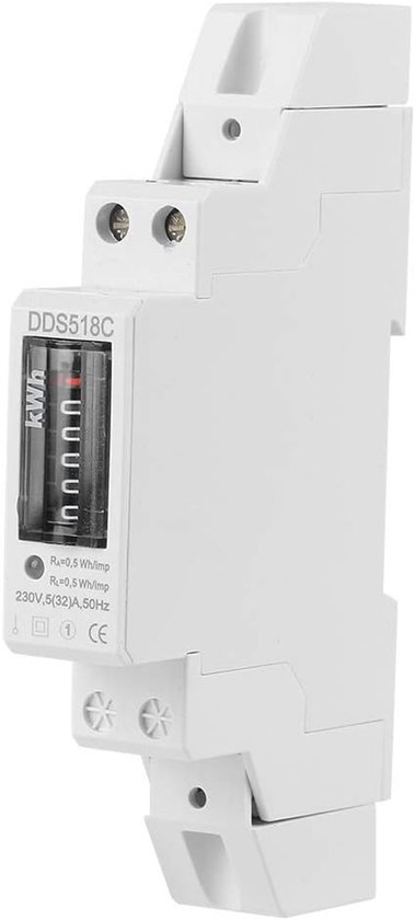 Eenfasige Din-rail Energiemeter - DDS518C 5-32A Elektrische KWh-meter - LCD-scherm voor Thuisgebruik - Hoge Precisie - Anti-elektriciteit Gestolen - Energieverbruik Monitoren - Slimme Meter van Merkloos	