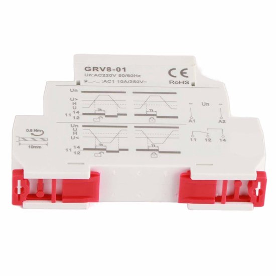 Eenfasige fase voltage monitoring relais voor fasevolgbeveiliging - GRV8-01 - betrouwbaar - beveiligingssysteem van Merkloos	