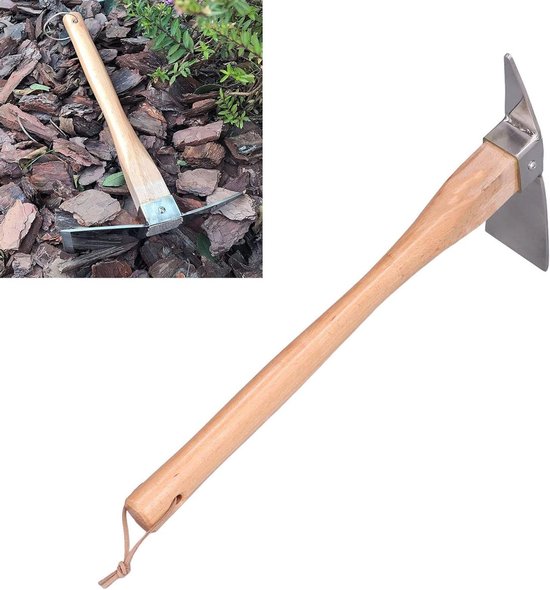 Eenvoudige Praktische Tuin Pickaxe - Roestvrij Staal Hout Materiaal Graven Gereedschap van Merkloos	