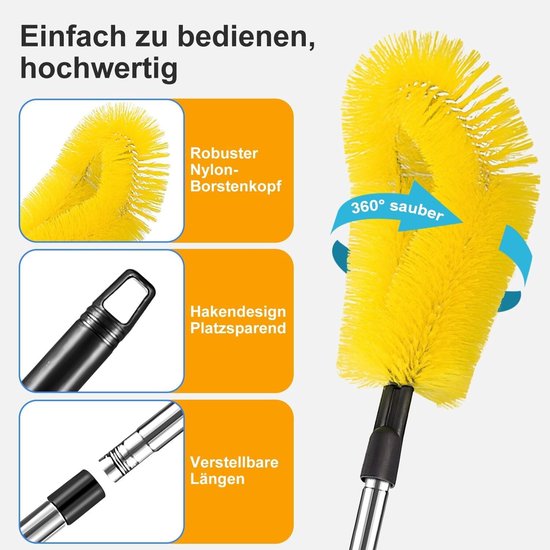 Effectieve telescopische gootreiniger met borstel en stang voor optimale afvoerreiniging